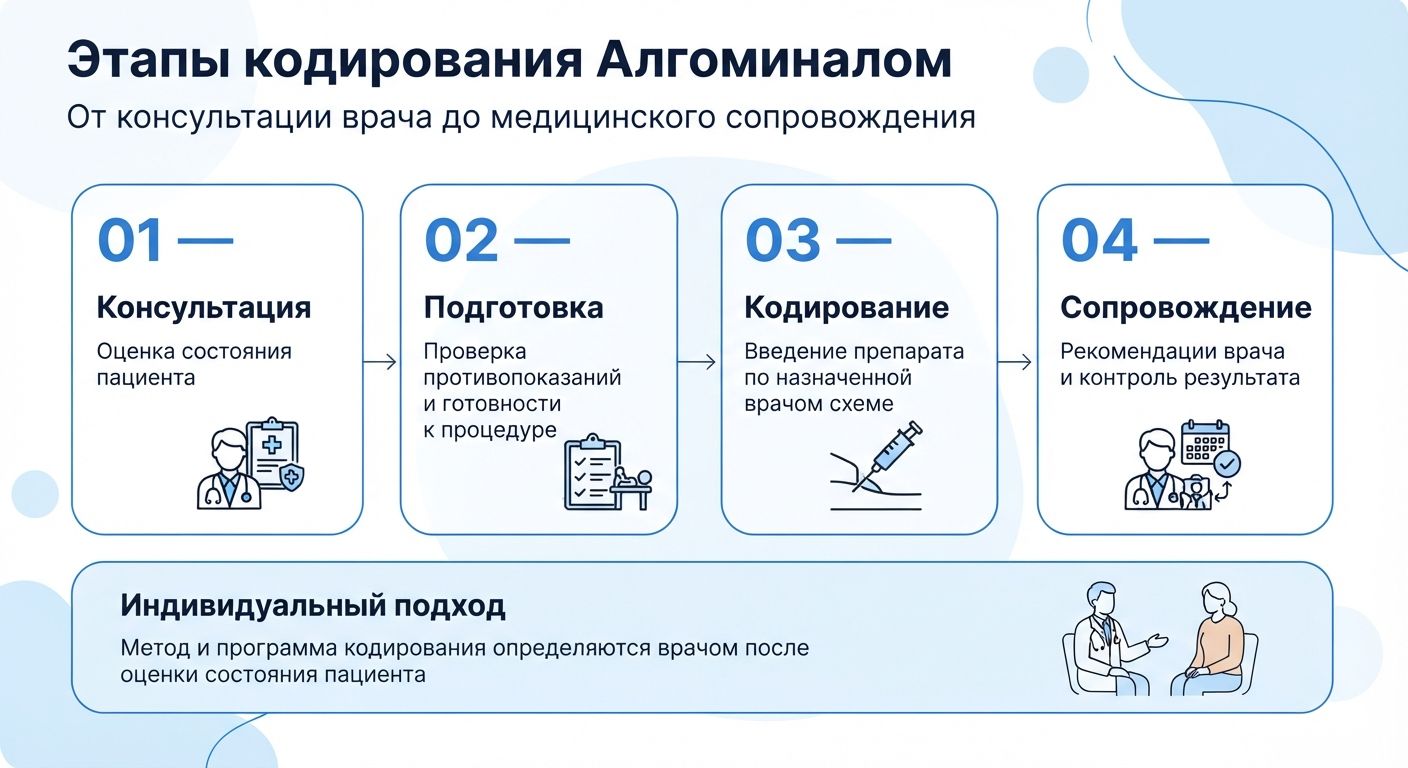 Кодирование препаратом «Алгоминал» в городе Борзя инфографика